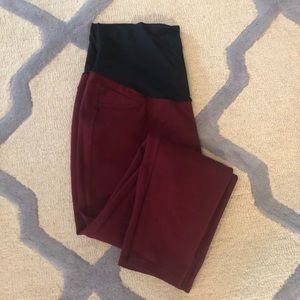 Red Stretchy Jeggings—maternity
